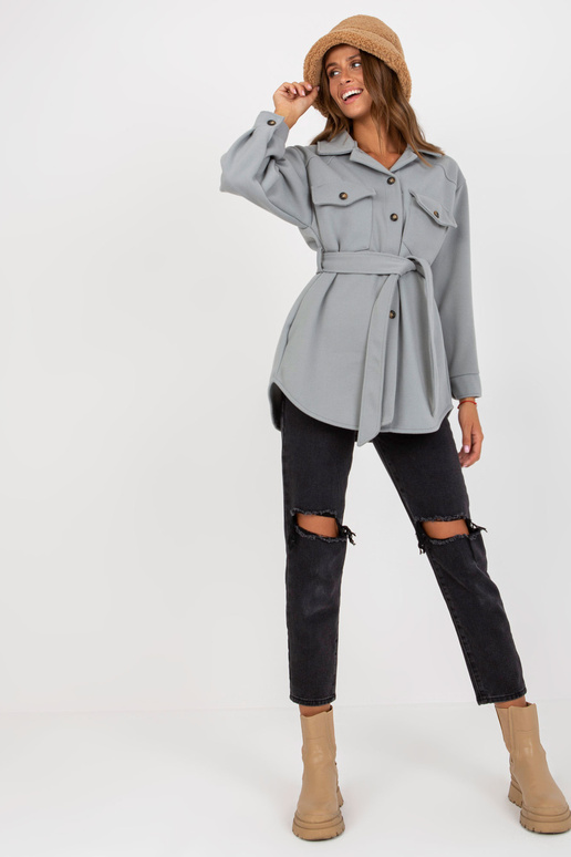 Šedá svrchní košile jedné velikosti s...