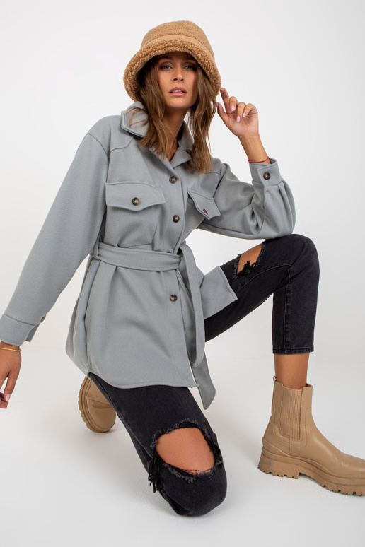 Šedá svrchní košile jedné velikosti s...