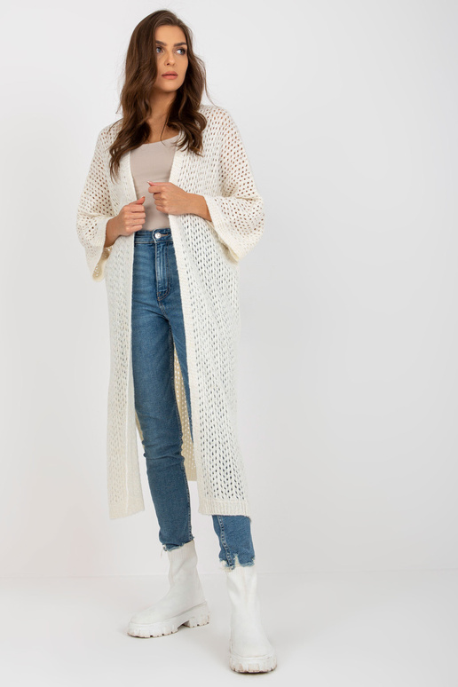 Ecru dlouhý prolamovaný oversize...