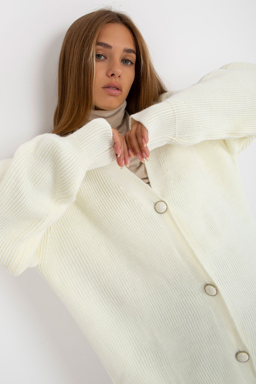 Ecru dlouhý svetr s ozdobnými...