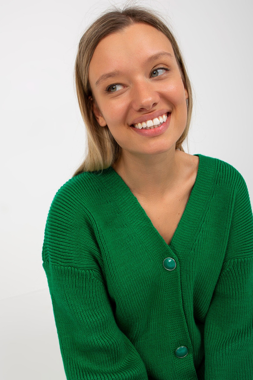 Zelený dlouhý oversized cardigan RUE...