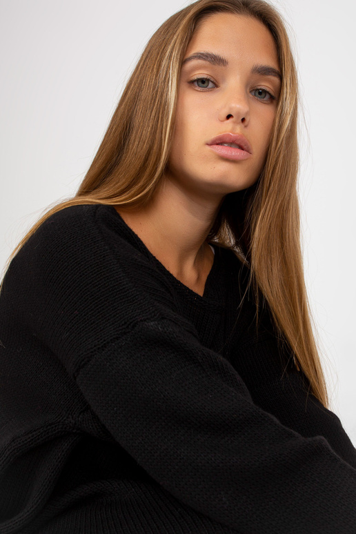 Černý asymetrický oversize svetr OCH... Černý asymetrický oversize svetr OCH...