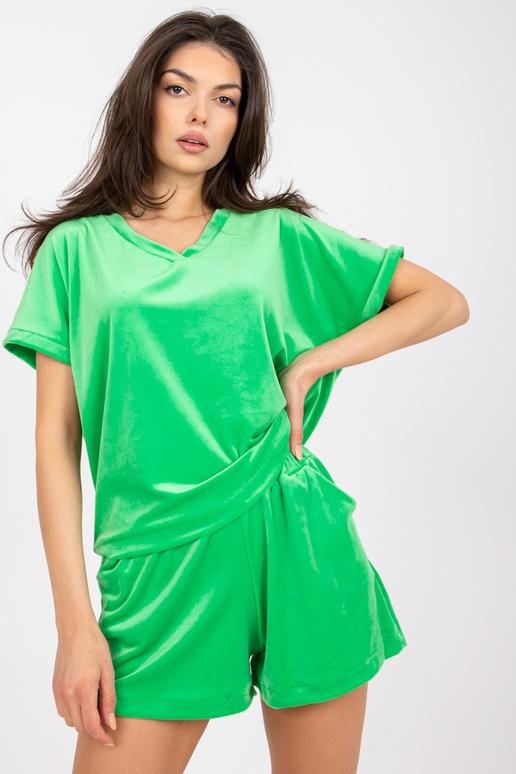 Zelený dvoudílný velurový set s...