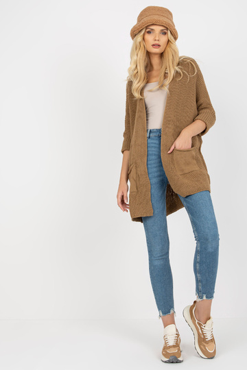 Velbloudí volný kardigan s...