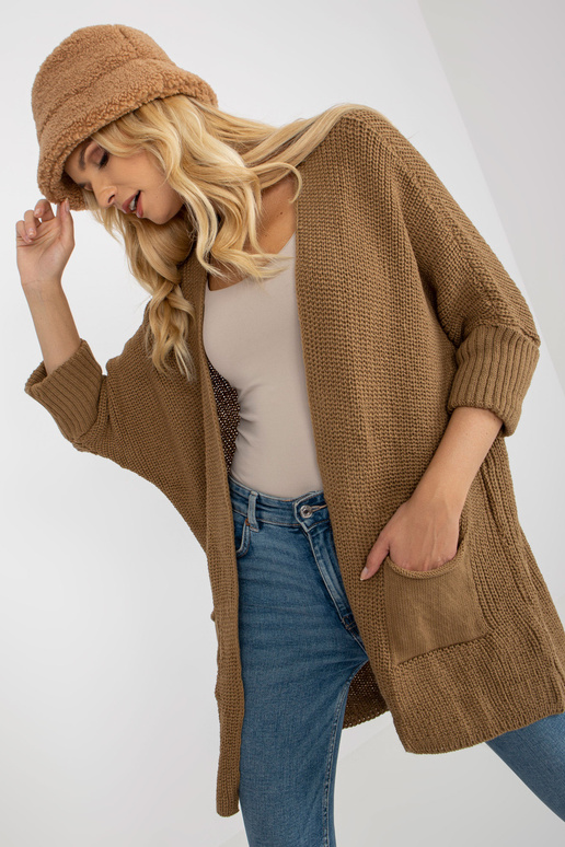 Velbloudí volný kardigan s 3/4 rukávy... Velbloudí volný kardigan s 3/4 rukávy...