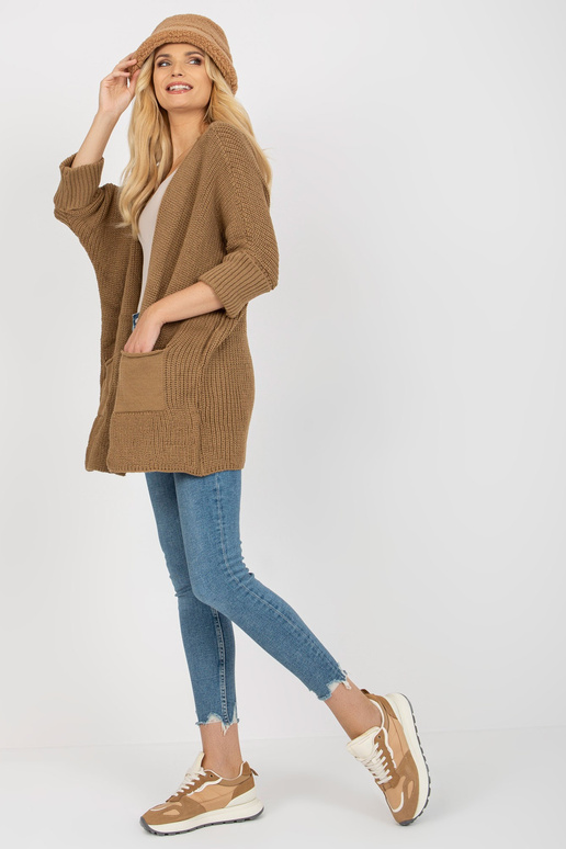 Velbloudí volný kardigan s 3/4 rukávy... Velbloudí volný kardigan s 3/4 rukávy...