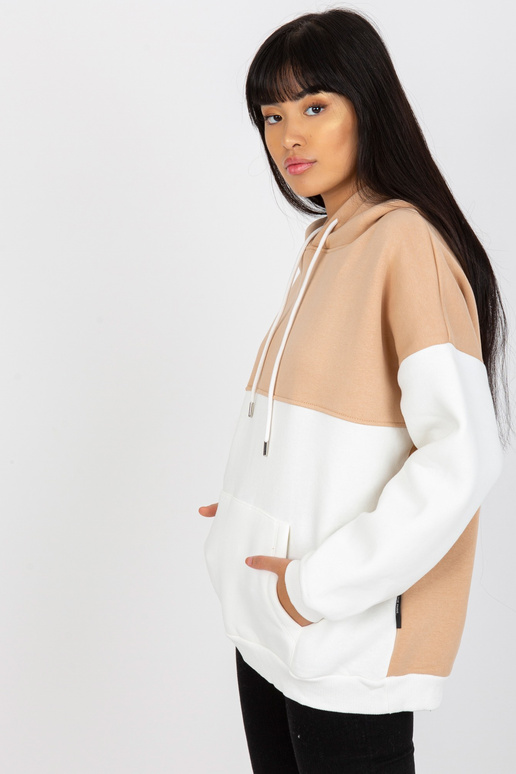 Béžovo-ecru mikina basic klokanka RUE...