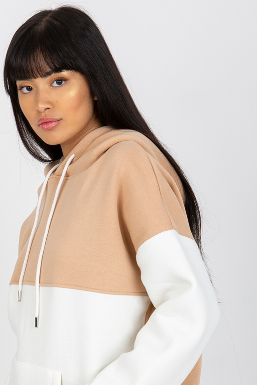 Béžovo-ecru mikina basic klokanka RUE...