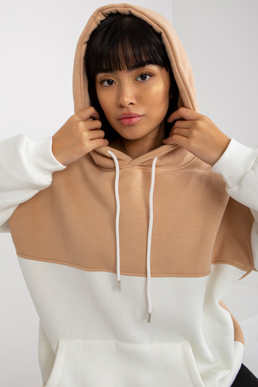 Béžovo-ecru mikina basic klokanka RUE...