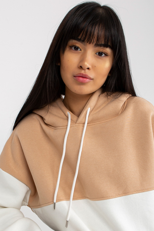 Béžovo-ecru mikina basic klokanka RUE...