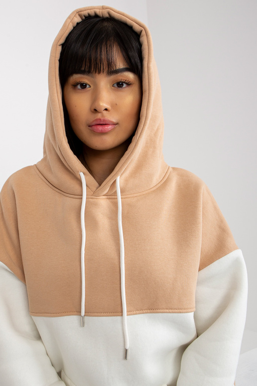 Béžovo-ecru mikina basic klokanka RUE...