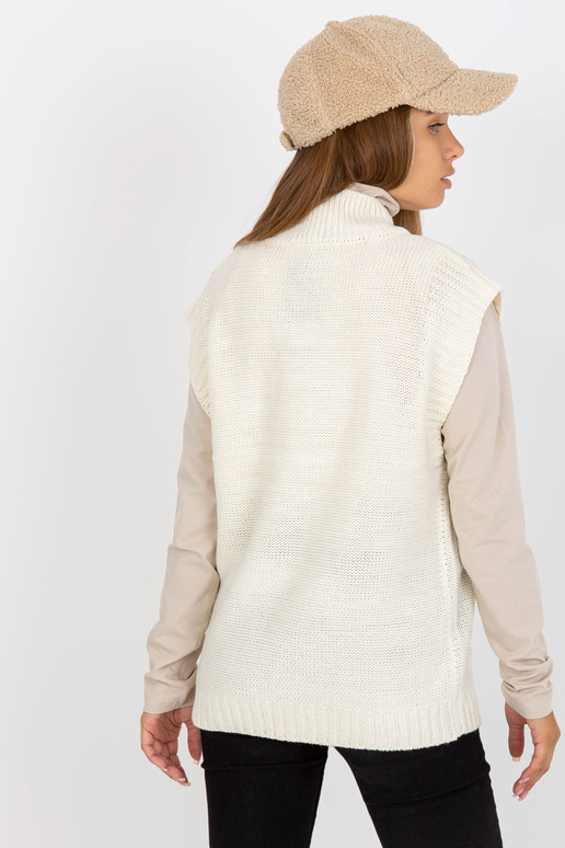 Bílá pletená vesta s kabely SUBLEVEL Bílá pletená vesta s kabely SUBLEVEL