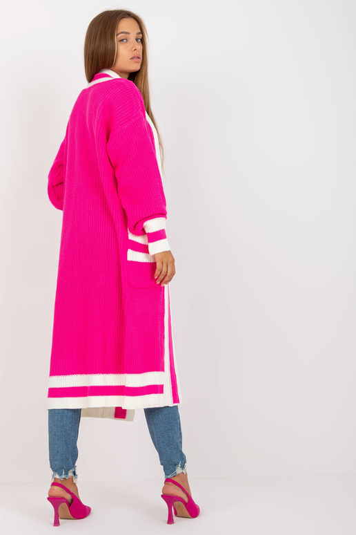 Růžový oversized cardigan s kapsami...