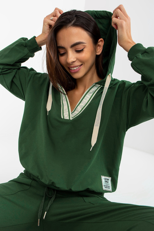 Dunkelgrünes Baumwoll-Lässiges Sada s...