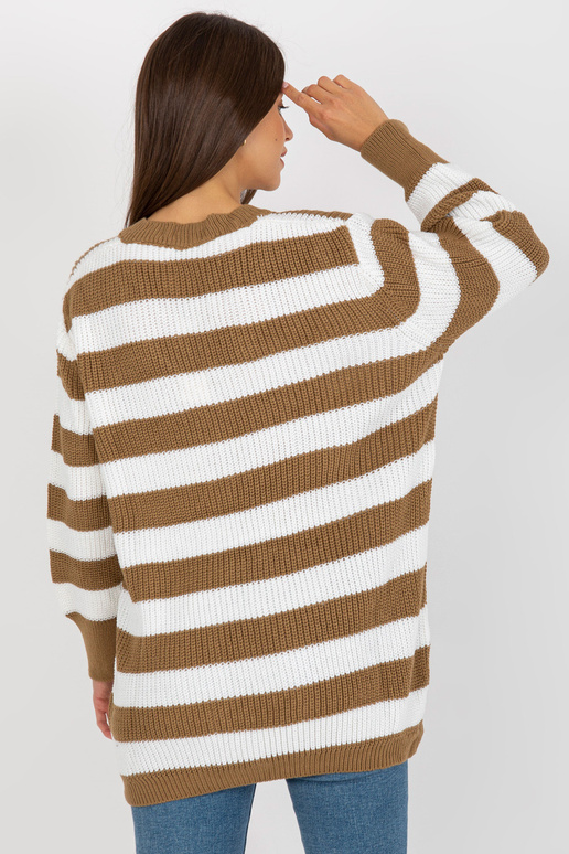 Bílo-béžový oversized svetr s...