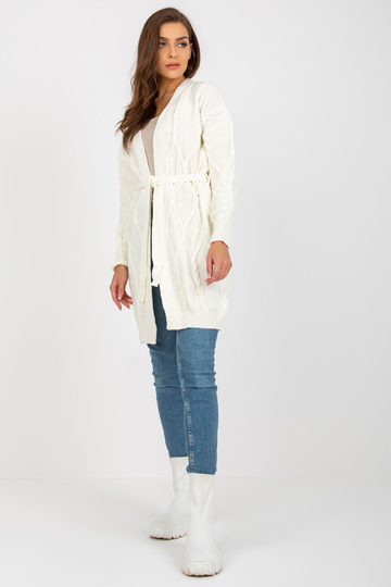 Ecru dlouhý kardigan se... 2