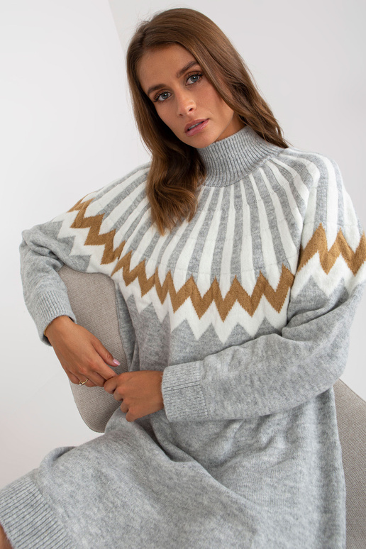 Šedé melanžové volné úpletové šaty... Šedé melanžové volné úpletové šaty...