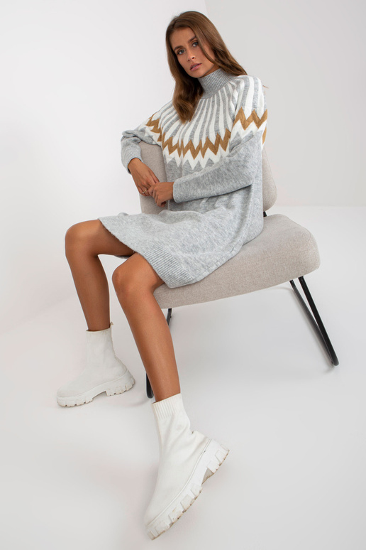 Šedé melanžové volné úpletové šaty... Šedé melanžové volné úpletové šaty...