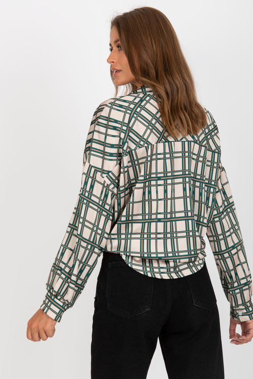 Béžová kostkovaná košile s imitací...