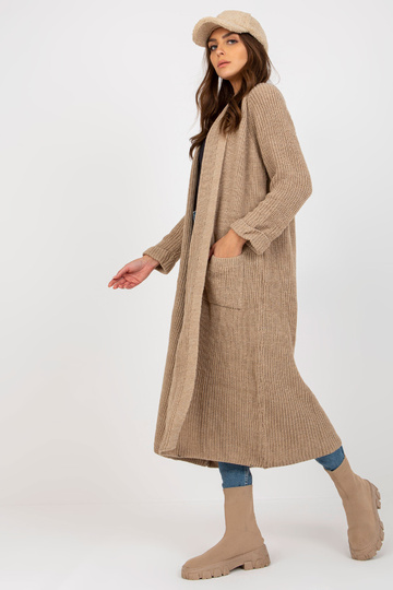 Béžový dlouhý kardigan s...