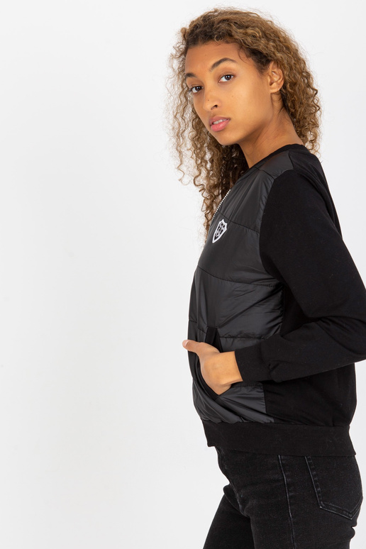 Černý prošívaný bomber s kapsami RUE...