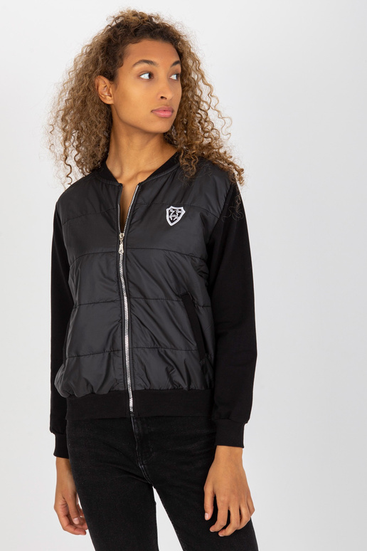 Černý prošívaný bomber s kapsami RUE...