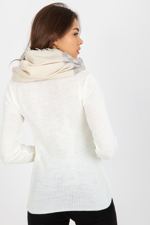 Ecru-šedý dámský kostkovaný komín