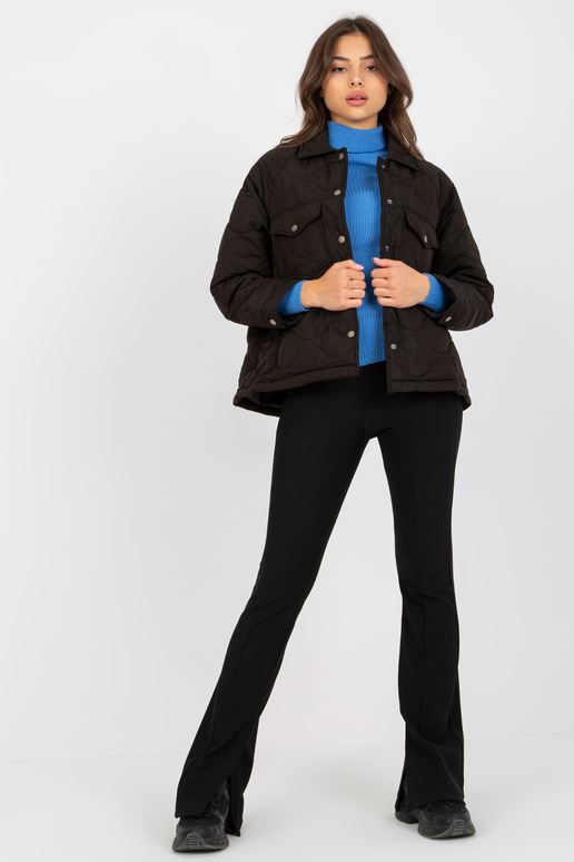 Černá přechodová prošívaná bunda