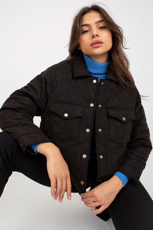 Černá přechodová prošívaná bunda