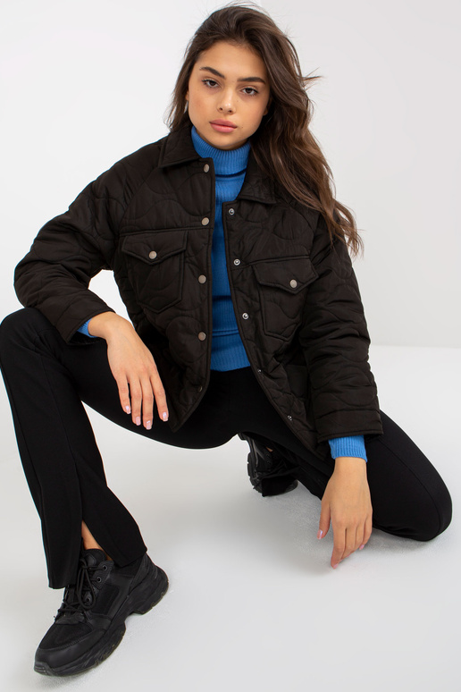 Černá přechodová prošívaná bunda