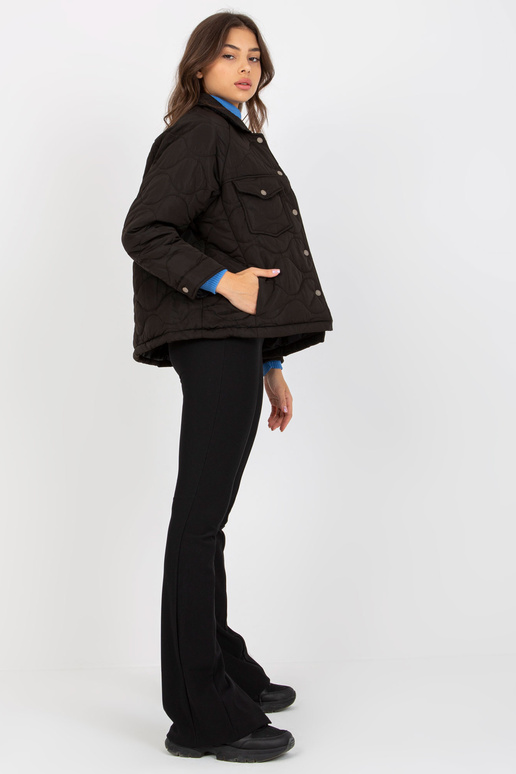 Černá přechodová prošívaná bunda