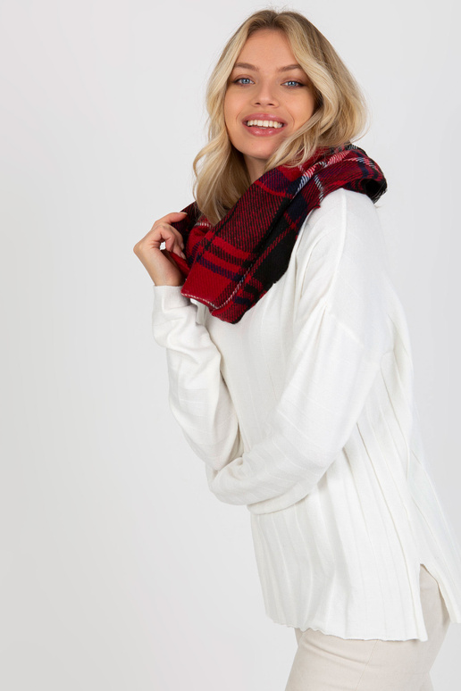 Černočervený dámský kostkovaný potisk...