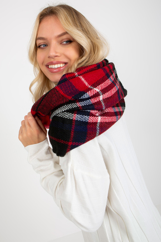 Černočervený dámský kostkovaný potisk...