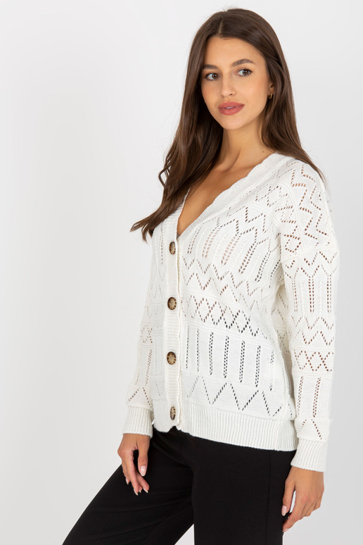 Ecru prolamovaný letní svetr s...