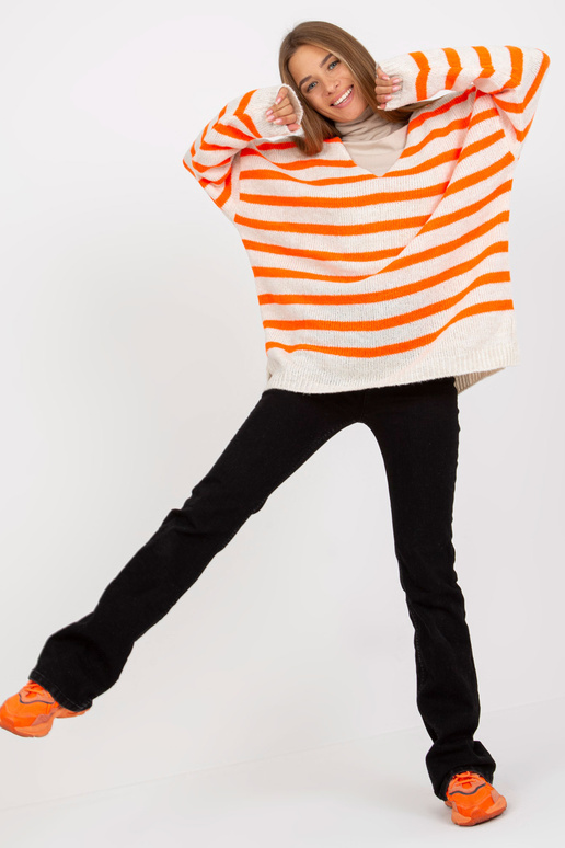 OCH BELLA bílo-oranžový pruhovaný...