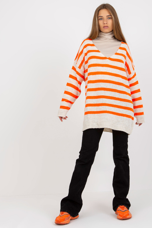 OCH BELLA bílo-oranžový pruhovaný...