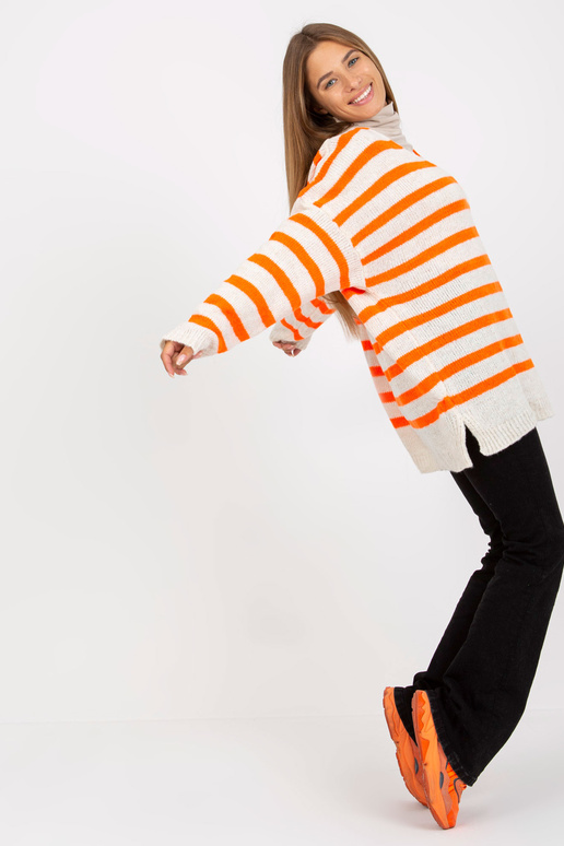 OCH BELLA bílo-oranžový pruhovaný...