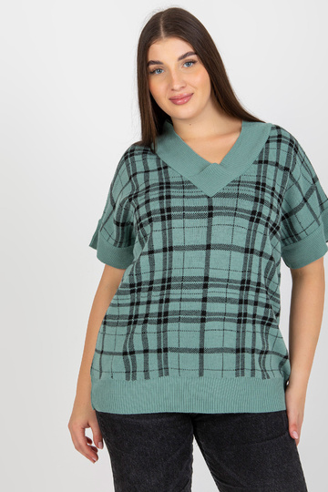 Mint Knit Plus Size V-neck...