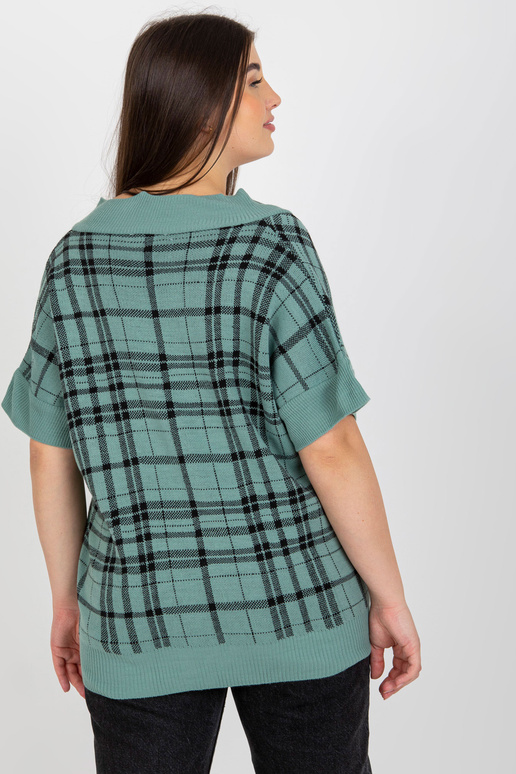 Mint Knit Plus Size V-neck Vesta