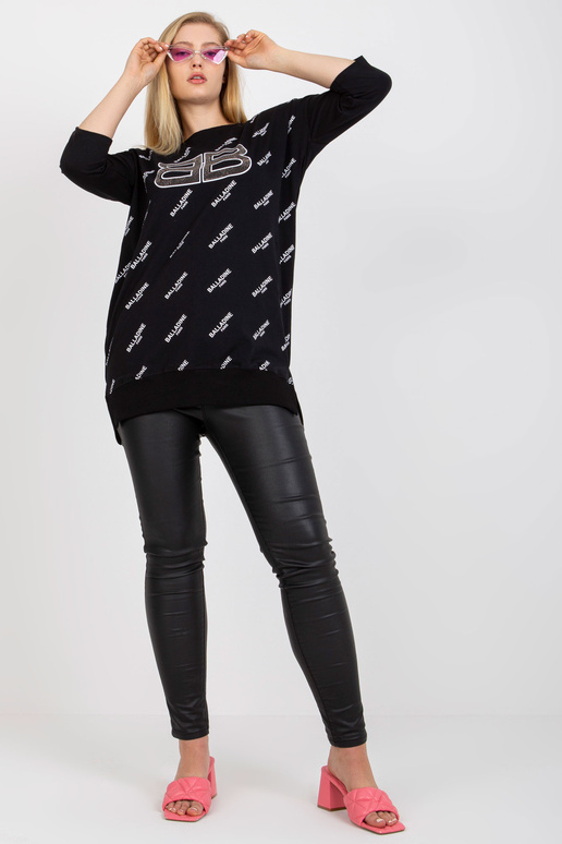 Černá nadměrná dlouhá halenka s...