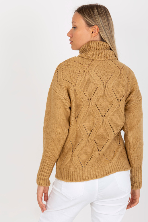 Velbloudí volný svetr s rolákem s...