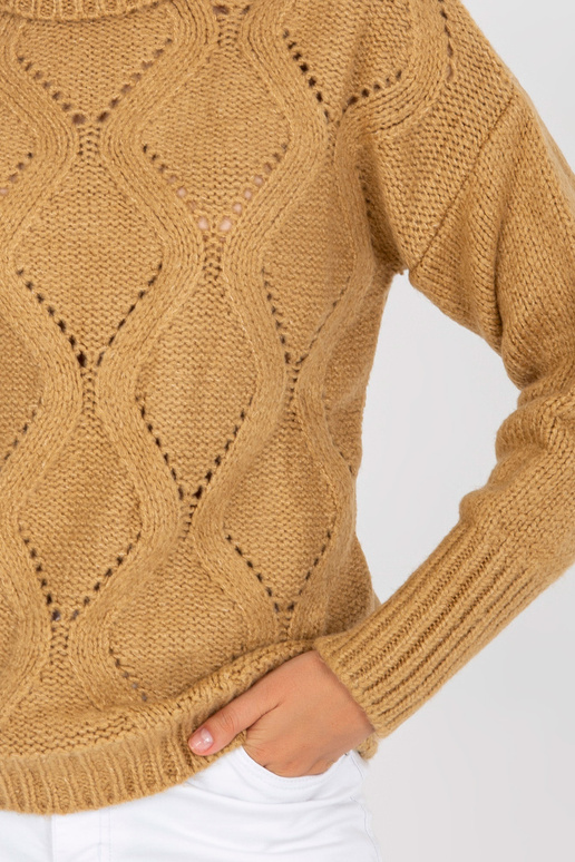 Velbloudí volný svetr s rolákem s...