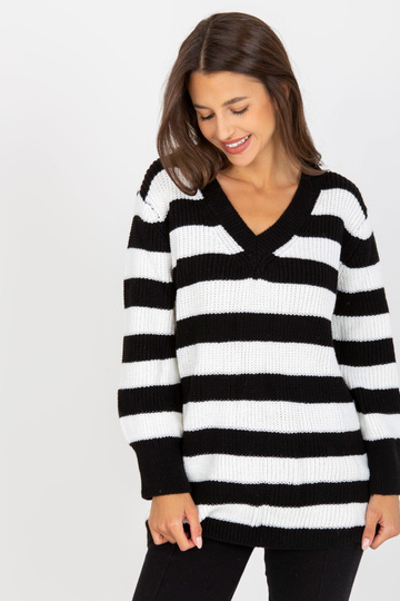 Bílo-černý dlouhý oversized...