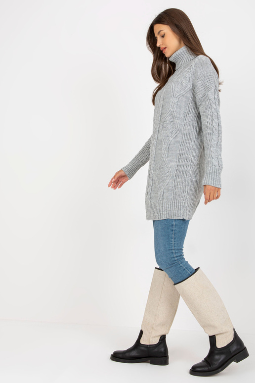 Šedé minišaty s copánky RUE PARIS