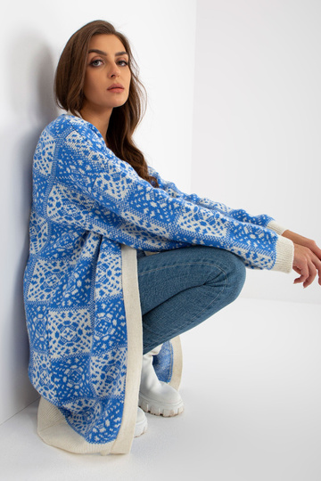 Bílo-modrý vzorovaný dámský...