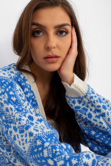 Bílo-modrý vzorovaný dámský... 2