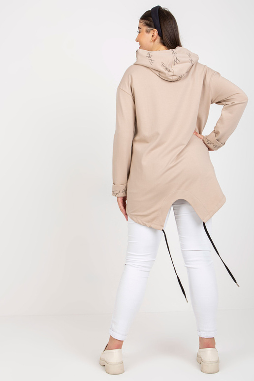 Světle béžová mikina s kapucí na zip...