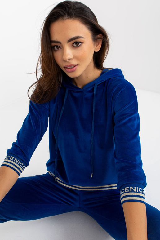 Set aus cobaltweichem Viskose-Velours