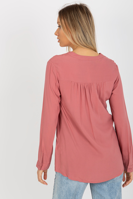 Zaprášená růžová hladká halenka s...