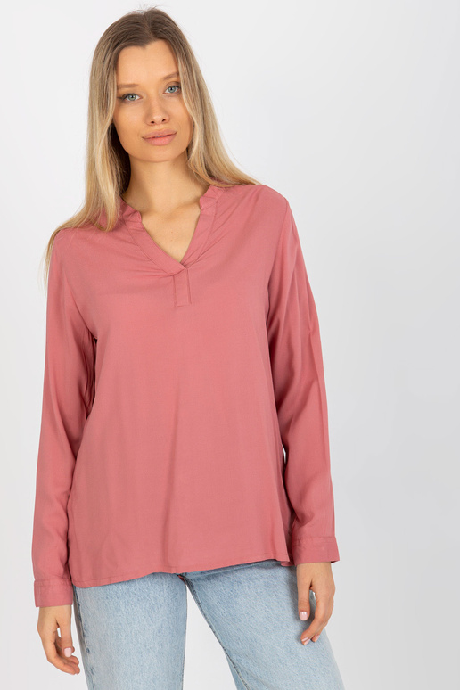 Zaprášená růžová hladká halenka s...